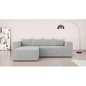 INOSIGN Ecksofa »LINCOLNVILLE mit Bettfunktion und Bettkasten, Maße B/H/T 244/76/150 cm«, L-Form mit Wellenunterfederung, Recamiere beidseitig montierbar