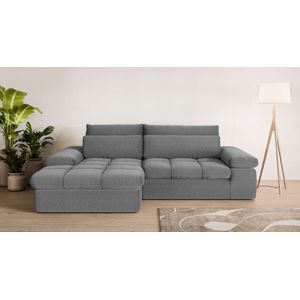 Home affaire Ecksofa »ALVERIE mit Recamiere, moderne Steppung, Maße: B/T/H 274/203/106 cm«, L-Form mit Wellenunterfederung, mit 4 Rückenkissen, pflegeleicht Stoff