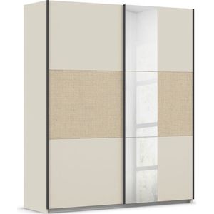 rauch Schwebetürenschrank »Senja«, mit Spiegel und Bauchbinde in angesagter Rattan-Optik