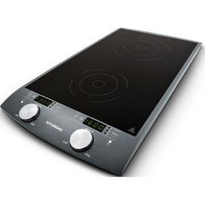 Hyundai Doppel-Induktionskochplatte »IND233«, Durchmesser 13–18 cm, 2x900W, LED Display, 10 wählbare Heizstufen