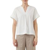 Comma T-Shirt, mit geschlitztem Rundhalsausschnitt
