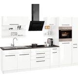 KOCHSTATION Küchenzeile »KS-Tulsa«, ohne E-Geräte, Breite 320 cm, schwarze Metallgriffe, MDF Fronten