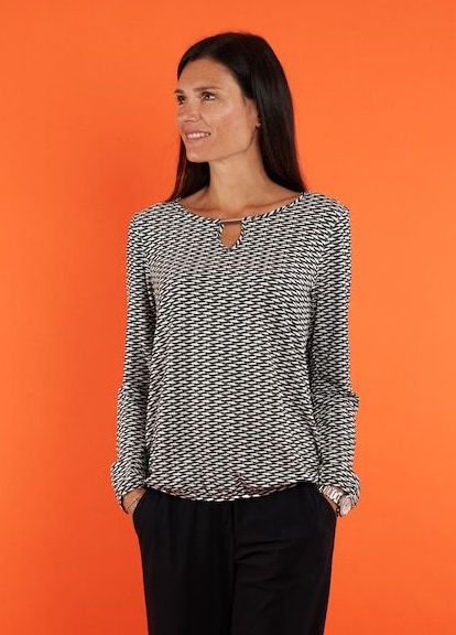 Seidel Moden Langarmshirt, mit grafischem Muster, MADE IN GERMANY