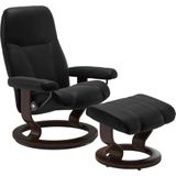 Stressless® Relaxsessel »Consul«, (Set, Relaxsessel mit Hocker), mit Hocker, mit Classic Base, Größe L, Gestell Braun