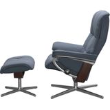 Stressless® Relaxsessel »Mayfair«, (Set, Relaxsessel mit Hocker), mit Hocker, mit Cross Base, Größe S, M & L, Holzakzent Braun