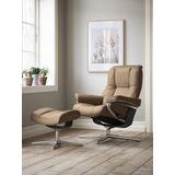 Stressless® Relaxsessel »Mayfair«, (Set, Relaxsessel mit Hocker), mit Hocker, mit Cross Base, Größe S, M & L, Holzakzent Schwarz