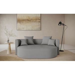 LeGer Home by Lena Gercke 2,5-Sitzer »ISALIE, rundes Loungesofa, mit Kissen, perfekt gepolstert«, moderne Stoffe, mit 4 Zierkissen, extra große Sitzfläche