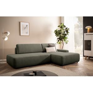 INOSIGN Ecksofa »TORGE, Schlafsofa Cord, Samtvelours u. Strukur fein, Couch in L-Form«, Schlaffunktion und Bettkasten, Liegefläche: 210x125 cm, neues Design