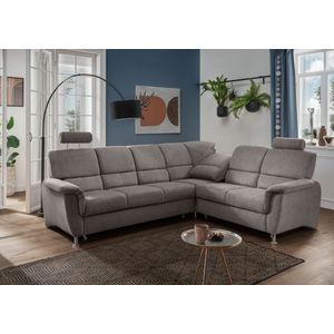 Home affaire Ecksofa »Pisa L-Form, mit Schlaffunktion, Stauraum, 2x höhenverstellbare«, Kopfstützen und Relaxfunktion im Eckelement