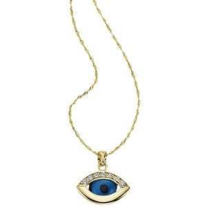 Firetti Kette mit Anhänger »Schmuck Geschenk Gold 333 Halsschmuck Halskette ""magisches Auge""«, mit Kristallstein, Zirkonia (synth.)