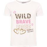 Zwillingsherz T-Shirt »""Wild Brave Free""«, mit Pailletten Herzen, Stickerei und Leodetails