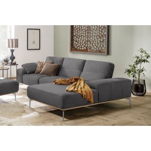 W.SCHILLIG Ecksofa »run, Designsofa, bequem, L-Form«, mit elegantem Holzsockel, Füße in Chrom glänzend, Breite 299 cm