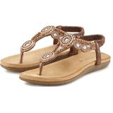 Vivance Zehentrenner, Sandale, Sommerschuh, Pantolette mit Perlen und Steinchen VEGAN