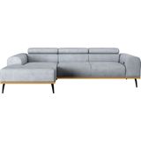 Places of Style Ecksofa »Carlo L-Form«, mit Kopfteilverstellung & Holz-Rahmenoptik, wahlweise Relaxfunktion