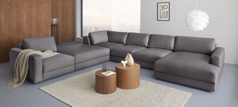Places of Style Wohnlandschaft »Bloomfield, U-Form«, mit extra tiefer Sitzfläche, wahlweise mit Sitztiefenverstellung