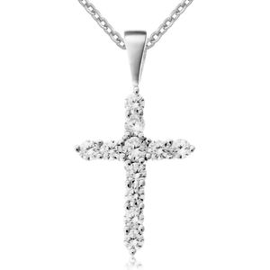 Firetti Kette mit Anhänger »Schmuck Geschenk Silber 925 Halsschmuck Halskette Ankerkette Kreuz«, mit Zirkonia (synth.)