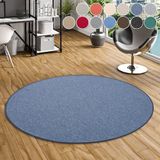 my home Teppich »Fortis«, rund, 5 mm Höhe, Uni Farben, Schlinge, gekettelt, strapazierfähig, Wohnzimmer