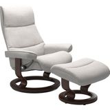 Stressless® Relaxsessel »View«, (Set, Relaxsessel mit Hocker), mit Classic Base, Größe S,Gestell Braun