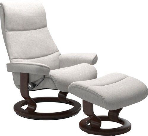 Stressless® Relaxsessel »View«, (Set, Relaxsessel mit Hocker), mit Classic Base, Größe S,Gestell Braun