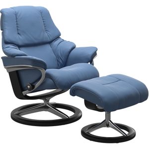 Stressless® Relaxsessel »Reno«, (Set, Relaxsessel mit Hocker), mit Hocker, mit Signature Base, Größe S, M & L, Gestell Schwarz
