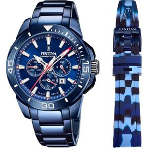 Festina Chronograph »Chrono Bike - Special Edition«, (Set, 3 tlg., Uhr mit Wechselband und Werkzeug), Armbanduhr, Quarzuhr, Herrenuhr, Stoppfunktion, ideal als Geschenk
