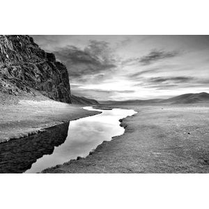 Papermoon Fototapete »Landschaft schwarz & weiß«