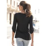 Buffalo Strandshirt, mit Stickerei und Quasten, Tunika, 3/4-Arm, Blusenshirt