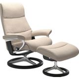 Stressless® Relaxsessel »View«, (Set, Relaxsessel mit Hocker), mit Signature Base, Größe L,Gestell Schwarz