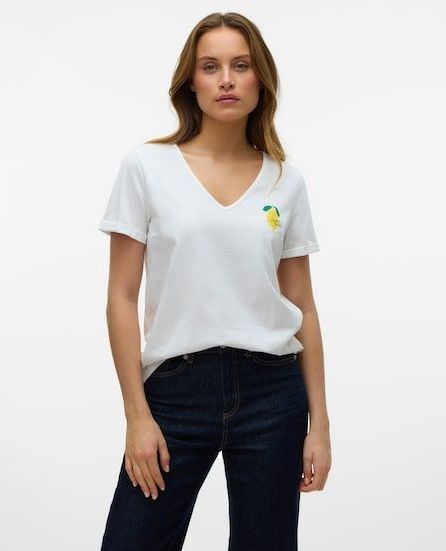 Vero Moda Kurzarmshirt »VMBITONA S/S V-NECK T-SHIRT JRS BTQ GA«