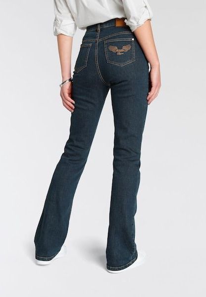 Arizona Bootcut-Jeans »Comfort-Fit«, ausgestellte Beinform, mit Eingrifftaschen, High-Waist