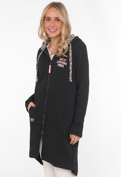 Zwillingsherz Jerseymantel »""Wild and Free""«, mit auffäligem Front und Back Motiv und Leo Details