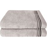 Schiesser Duschtücher »Skyline Color aus 100 % Baumwolle mit eleganter Streifenbordüre«, (Set, 2 St., 2 Badetücher (70x140 cm), MADE IN GREEN by OEKO-TEX®