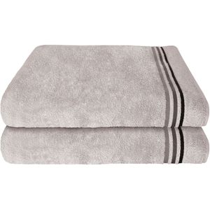 Schiesser Duschtücher »Skyline Color aus 100 % Baumwolle mit eleganter Streifenbordüre«, (Set, 2 St., 2 Badetücher (70x140 cm), MADE IN GREEN by OEKO-TEX®