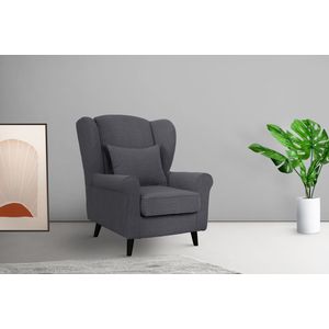 Home affaire Sessel »Ohrensessel CHISTELLE, wahlweise mit Polsterhocker«, mit Wellenunterfederung, Maße: B/T/H: 81/87/99 cm