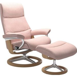 Stressless® Relaxsessel »View«, (Set, Relaxsessel mit Hocker), mit Signature Base, Größe M,Gestell Eiche
