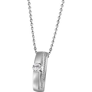 Firetti Kette mit Anhänger »Schmuck Geschenk Silber 925 Halsschmuck Halskette Ankerkette Solitär«, mit Zirkonia (synth.)