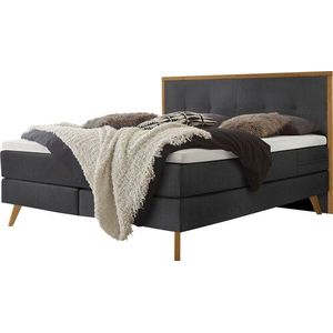 HASENA Boxspringbett Nordic, inkl. Topper, Kopfteilrahmen und Füsse aus massiver Eiche