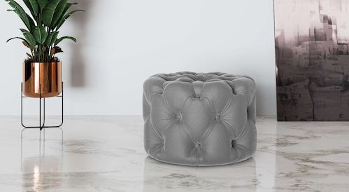 Places of Style Hocker »FOLLINA«, Polsterhocker mit klassischer Chesterfield-Knopfheftung