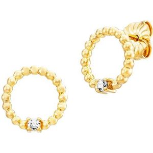 Julie Julsen Paar Ohrstecker »925/- Sterling Silber rhodiniert/vergoldet rund 80 Zirkonia«