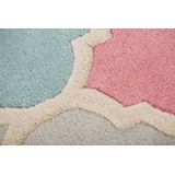 FLAIR RUGS Wollteppich »Rosella«, rechteckig, 10 mm Höhe, 100% Wolle, mehrfarbig, Ornamente, mit Hoch-Tief-Effekt