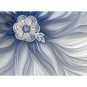 Papermoon Fototapete »Blume Weiß Blau«