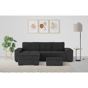 COTTA Ecksofa »Mattina L-Form«, inkl. Hocker, wahlweise mit Bettfunktion und Bettkasten