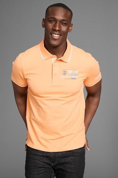 DELMAO Poloshirt, mit sportlichen Kontraststreifen & gestreifter Knopfleistenblende