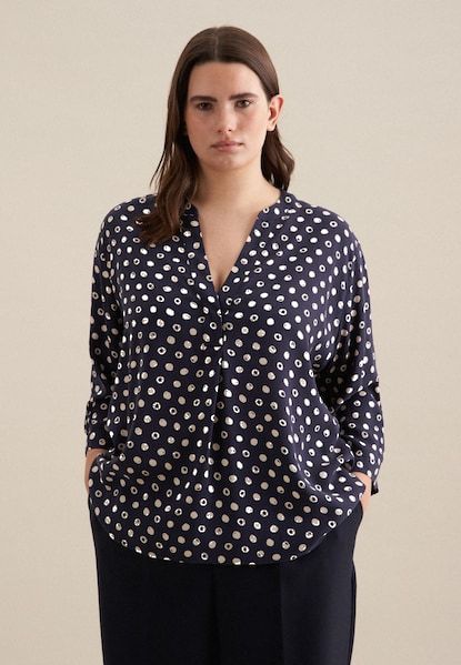 seidensticker Klassische Bluse »Schwarze Rose«, 3/4-Arm Kragen Punkte