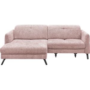 set one by Musterring Ecksofa »SO 4400 V«, wahlweise mit motorischer Bettfunktion & Kopfverstellung, Fuß schwarz