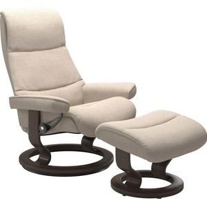 Stressless® Relaxsessel »View«, (Set, Relaxsessel mit Hocker), mit Classic Base, Größe M,Gestell Wenge
