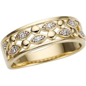 Firetti Goldring »Schmuck Geschenk Gold 585, teilw. rhodiniert, massiv«, mit Brillanten