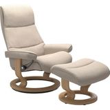 Stressless® Relaxsessel »View«, (Set, Relaxsessel mit Hocker), mit Classic Base, Größe M,Gestell Eiche