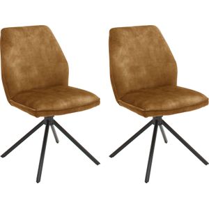 MCA furniture Esszimmerstuhl »Ottawa«, (Set), 2 St., Vintage, Vintage Veloursoptik mit Keder, Stuhl belastbar bis 120 Kg