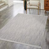 Carpet City Teppich »CLASICO 0052«, rechteckig, 11 mm Höhe, Läufer, Kurzflor, Hochtief-Muster, Boho, Fransen, Wohnzimmer